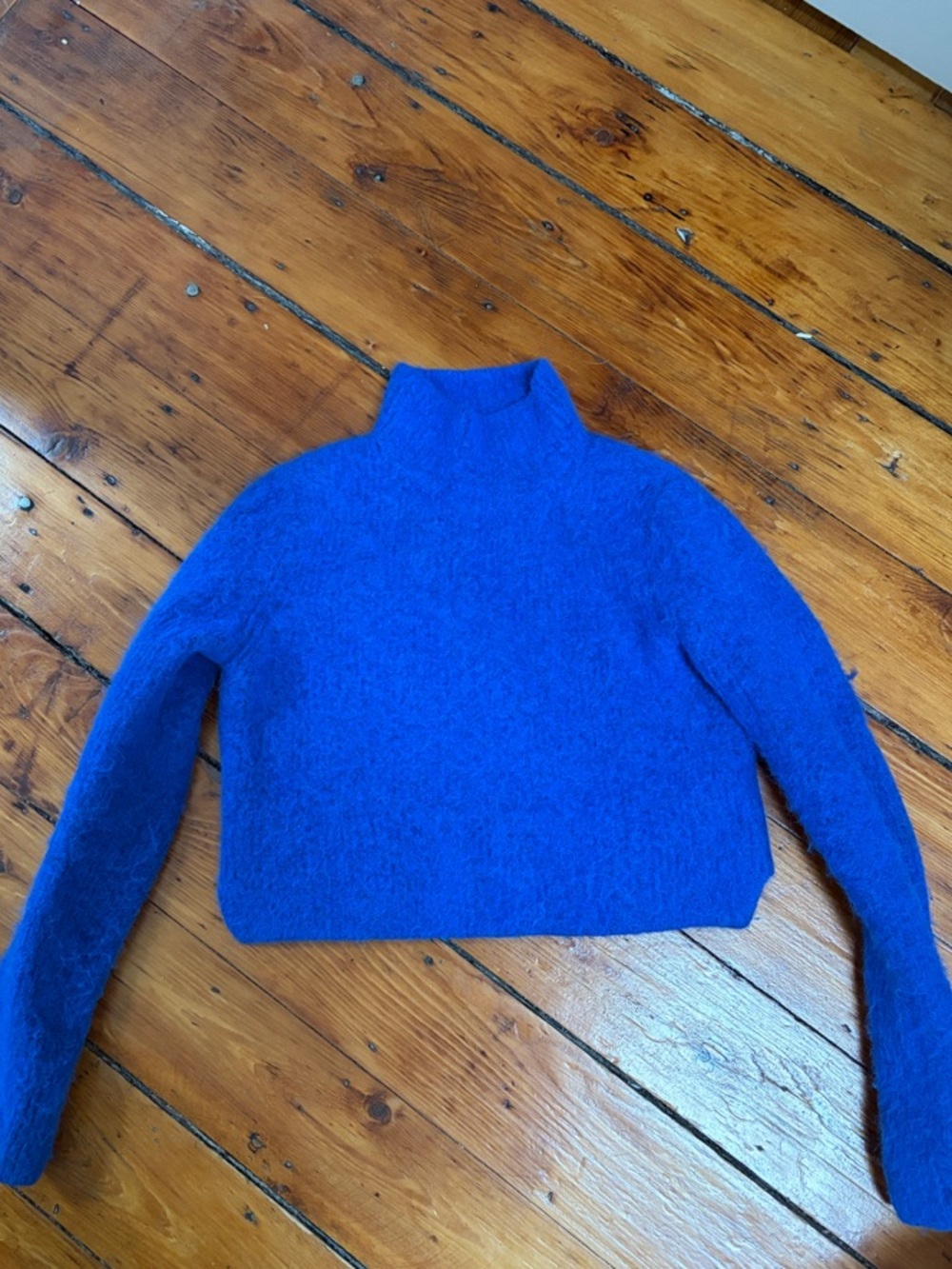 & Other Stories Cobalt Blue Mock Neck Sweater